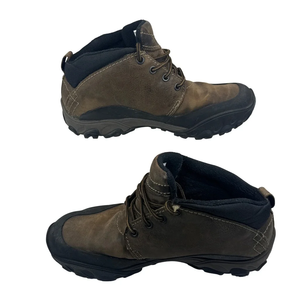 Merrell Coda Mid Deepwood Brown Leather Waterproof Hiking Boots Mens 10 Vibram